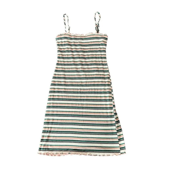 Ambiance Size Small Striped Cami Strap Dress Ruffled Hem - Picture 2 of 4